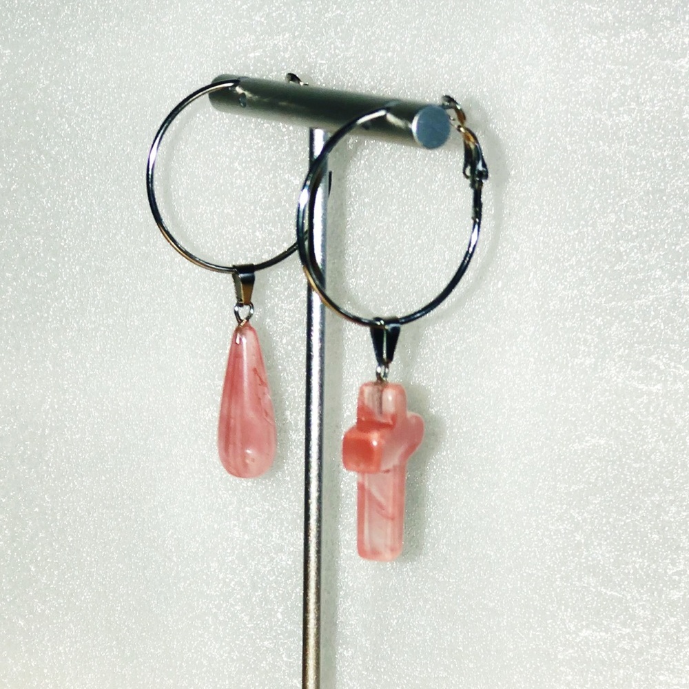 Morganite hoop earrings